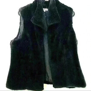 COLLECTION AN BLACK FAUX FUR VEST SIZE  LARGE